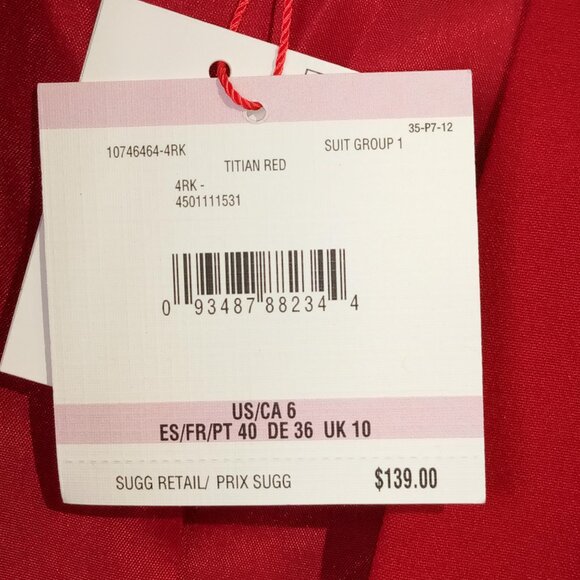 Anne Klein Titian Red Suit Blazer/Jacket   3 sizes avail  6 10 14 Open-Front NWT - Picture 5 of 12